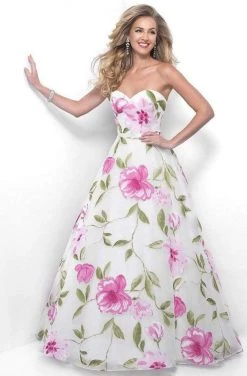 Blush By Alexia Designs Blush - Dainty Sweetheart Floral Print A-Line Gown 5621