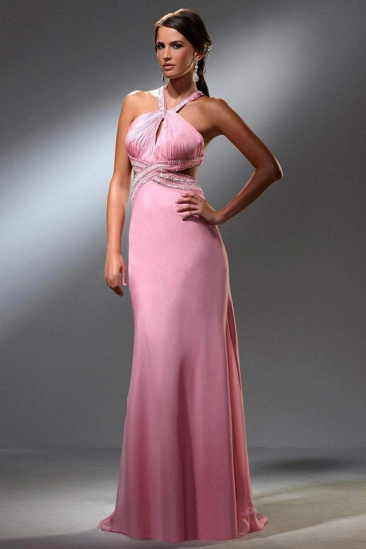 Blush By Alexia Designs Formal Gowns Blush - Embellished Halter Neckline Evening Gown S010 3 Blush By Alexia Designs Formal Gowns Blush - Embellished Halter Neckline Evening Gown S010