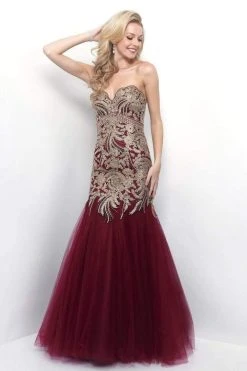 Blush By Alexia Designs Formal Gowns Blush - Gilded Scalloped Sweetheart Trumpet Gown 7107