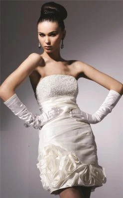 Blush By Alexia Designs Blush - Glittering Strapless Rosette Mini Party Dress 9083 Cocktail Dresses