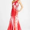 Blush By Alexia Designs Blush - P024 Asymmetric Floral Embellished Evening Gown