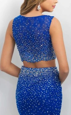 Blush By Alexia Designs Blush - Two Piece Beaded Lace Bateau Short Dress C350