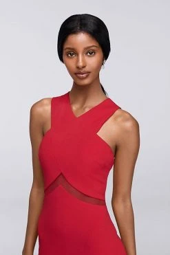 Cachet - 58028 Crossover Bodice Illusion Waist Mermaid Gown Formal Gowns