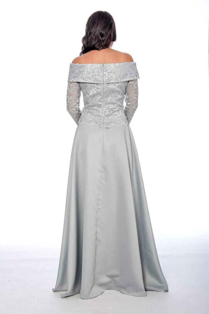 Cachet - 59205 Lace Off-Shoulder Satin A-line Dress Formal Gowns 5 Cachet - 59205 Lace Off-Shoulder Satin A-line Dress Formal Gowns