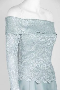 Cachet - 59205 Lace Off-Shoulder Satin A-line Dress Formal Gowns 11 Cachet - 59205 Lace Off-Shoulder Satin A-line Dress Formal Gowns