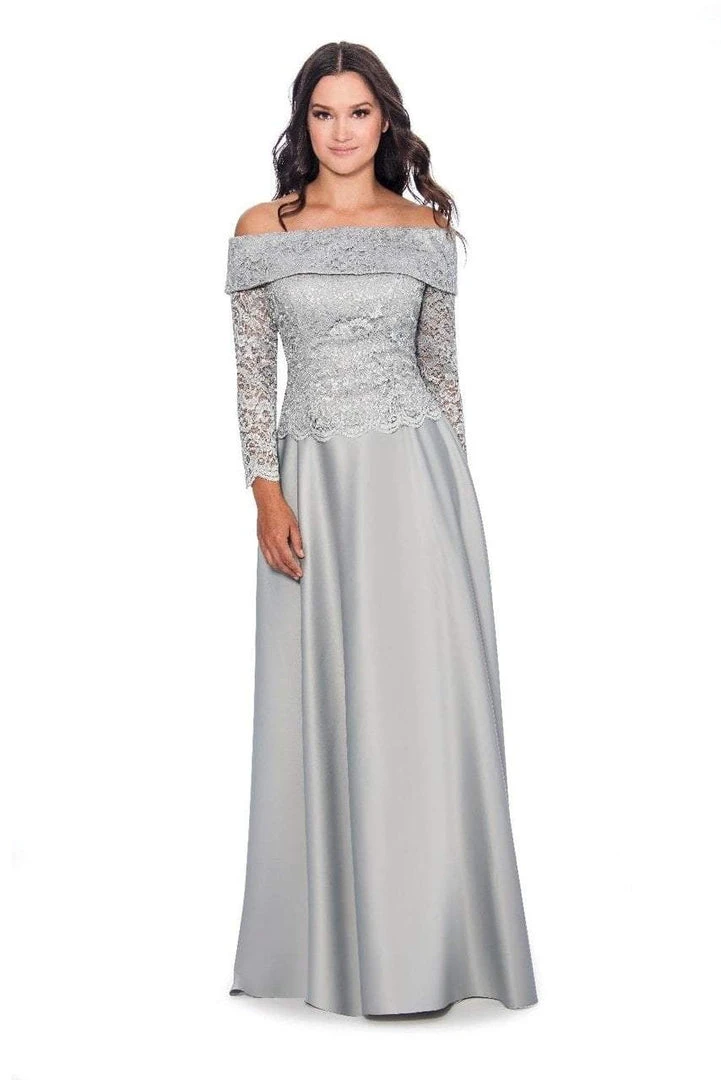 Cachet - 59205 Lace Off-Shoulder Satin A-line Dress Formal Gowns 4 Cachet - 59205 Lace Off-Shoulder Satin A-line Dress Formal Gowns