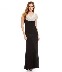 Cachet - Beaded Cowl Neck Gown 26269 Formal Gowns