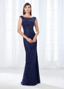 Cameron Blake By Mon Cheri Cameron Blake - Bateau Neck Lace Fitted Gown 118687