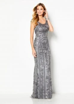 Cameron Blake By Mon Cheri - 219680 Shimmering Cap Sleeve Evening Dress - 1 Pc Smoke In Size 14 Available 11 Cameron Blake By Mon Cheri - 219680 Shimmering Cap Sleeve Evening Dress - 1 Pc Smoke In Size 14 Available