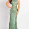 Cameron Blake By Mon Cheri - Allover Lace Trumpet Dress 119644 - 1 Pc Dark Sage In Size 18 Available Formal Gowns