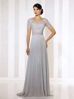 Cameron Blake By Mon Cheri - Dress In Silver 116666 - 1 Pc Silver In Size 4 Available Prom Dresses