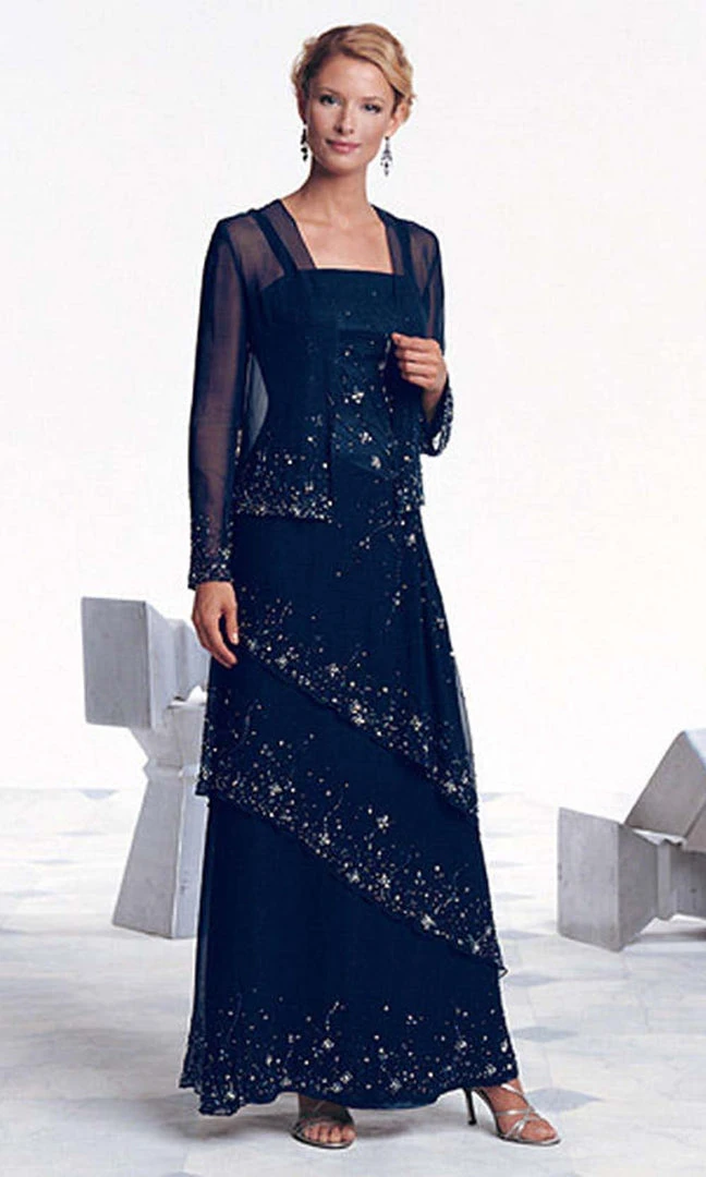 Cameron Blake By Mon Cheri - Ornate Tiered A-Line Dress With Sheer Jacket 17610 - 1 Pc Sage In Size 6 Available Formal Gowns 3 Cameron Blake By Mon Cheri - Ornate Tiered A-Line Dress With Sheer Jacket 17610 - 1 Pc Sage In Size 6 Available Formal Gowns