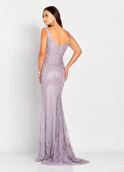Cameron Blake By Mon Cheri - Versatile Jeweled Lace Sheath Gown 119662 - 1 Pc Oyster In Size 4 Available 5 Cameron Blake By Mon Cheri - Versatile Jeweled Lace Sheath Gown 119662 - 1 Pc Oyster In Size 4 Available