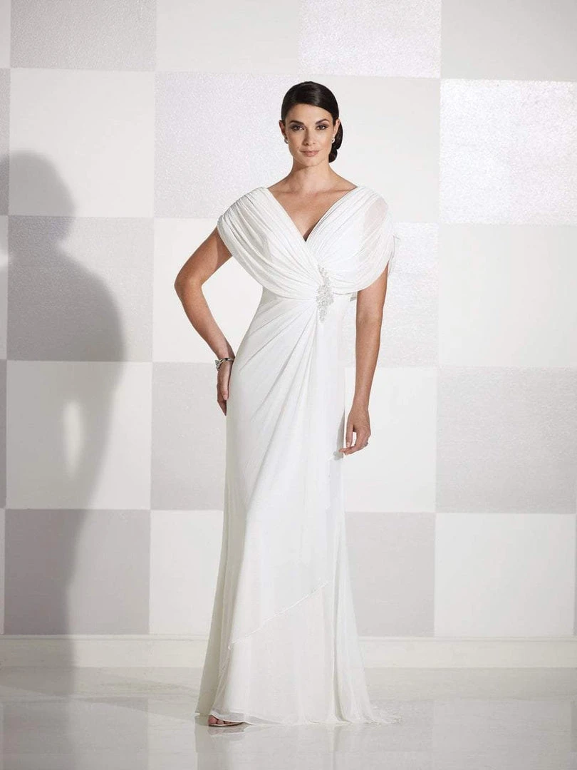 Cameron Blake By Mon Cheri Cameron Blake - V Neck Long Gown With Shawl 115606 6 Cameron Blake By Mon Cheri Cameron Blake - V Neck Long Gown With Shawl 115606