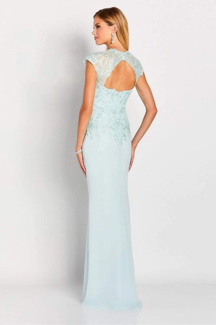 Cameron Blake By Mon Cheri Formal Gowns Cameron By Mon Cheri - Ornate Cap Sleeve Queen Anne Gown 119651 - 1 Pc Navy In Size 10 And 1 Pc Water In Size 18 Available 5 Cameron Blake By Mon Cheri Formal Gowns Cameron By Mon Cheri - Ornate Cap Sleeve Queen Anne Gown 119651 - 1 Pc Navy In Size 10 And 1 Pc Water In Size 18 Available