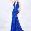 Cassandra Stone - 12137A Collared Plunging Halter Sequined Gown Formal Gowns 2 Cassandra Stone - 12137A Collared Plunging Halter Sequined Gown Formal Gowns