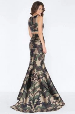 Formal Gowns Cassandra Stone - 40814A Two Piece Camo Mermaid Dress