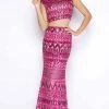 Cassandra Stone - 4515A Two Piece Aztec Sequined Sheath Gown