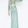 Cassandra Stone - 4660A Long Sleeve Sequined Two-Piece Gown Formal Gowns