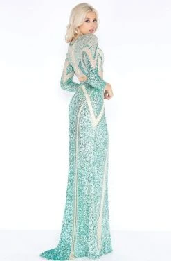 Cassandra Stone - 4660A Long Sleeve Sequined Two-Piece Gown Formal Gowns