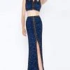 Cassandra Stone - 4672A Two Piece Sequined Stone Dress