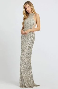 Cassandra Stone - 4818A Fitted Sequin Embellished Evening Gown