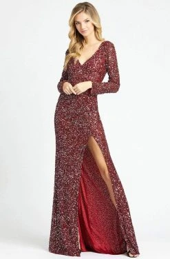 Formal Gowns Cassandra Stone - High Slit Allover Sequin Evening Gown 4820A - 1 Pc Rose/Gold In Size 8 Available
