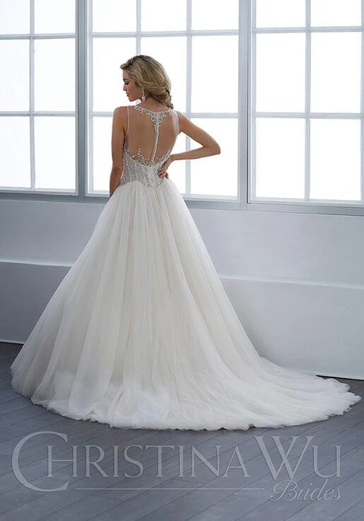 Christina Wu Brides - 15664 Beaded Illusion A-Line Gown With Chapel Train 8 Christina Wu Brides - 15664 Beaded Illusion A-Line Gown With Chapel Train