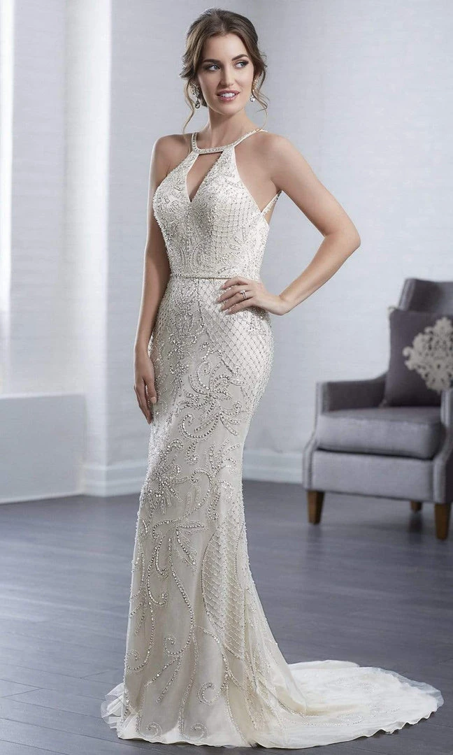 Christina Wu Elegance - 15646 Halter Fully Beaded Tulle Bridal Dress Formal Gowns 3 Christina Wu Elegance - 15646 Halter Fully Beaded Tulle Bridal Dress Formal Gowns
