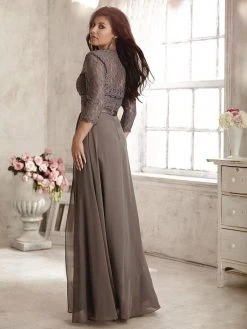 Formal Gowns Christina Wu Elegance - 17800 Surplice Lace Bodice High Slit Gown