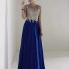 Christina Wu Elegance - 20215 Beaded Lace Illusion Bateau Chiffon Gown Formal Gowns