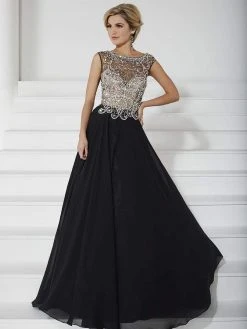 Christina Wu Elegance Beaded Illusion Chiffon Long Gown 20185 - 1 Pc Navy/Navy In Size 6 Available Formal Gowns