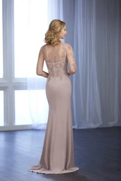Christina Wu Elegance - Beaded Lace Illusion Bateau Jersey Gown 17852 - 1 Pc Sapphire Rose In Size 6 Available Formal Gowns