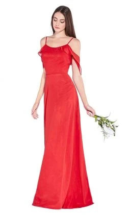 Cinderella Divine - 1018 Flutter Sleeve Scoop Neck Fitted Dress