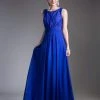 Formal Gowns Cinderella Divine - 1019 Lace Embellished Bateau Neck A-line Dress