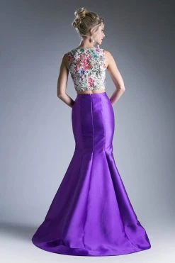 Cinderella Divine - 12013 Two Piece Bateau Mikado Mermaid Dress Formal Gowns