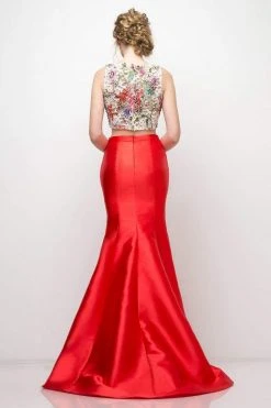Cinderella Divine - 12013 Two Piece Bateau Mikado Mermaid Dress Formal Gowns