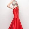 Cinderella Divine - 12013 Two Piece Bateau Mikado Mermaid Dress Formal Gowns