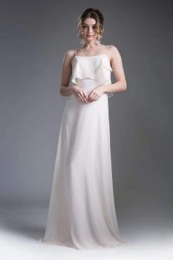 Cinderella Divine - 13010 Flounce Bodice Chiffon A-Line Dress 26 Cinderella Divine - 13010 Flounce Bodice Chiffon A-Line Dress