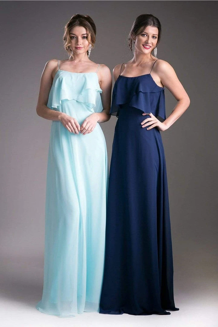 Cinderella Divine - 13010 Flounce Bodice Chiffon A-Line Dress 12 Cinderella Divine - 13010 Flounce Bodice Chiffon A-Line Dress