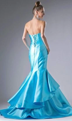 Cinderella Divine - 13480 Strapless Tiered Mermaid Evening Gown