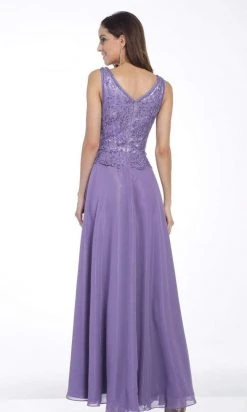 Cinderella Divine - 1945 Sleeveless Lace Appliqued A-Line Long Dress Formal Gowns