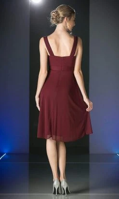 Cinderella Divine - 3802 Sleeveless V-Neck Ruched Chiffon A-Line Dress 19 Cinderella Divine - 3802 Sleeveless V-Neck Ruched Chiffon A-Line Dress