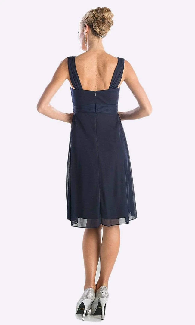 Cinderella Divine - 3802 Sleeveless V-Neck Ruched Chiffon A-Line Dress 13 Cinderella Divine - 3802 Sleeveless V-Neck Ruched Chiffon A-Line Dress