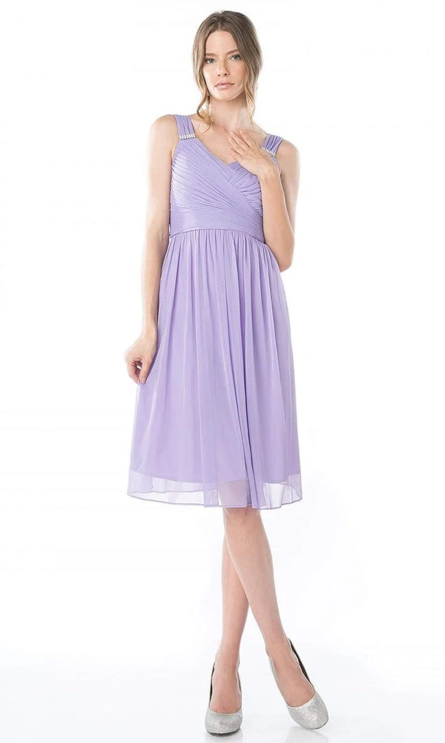 Cinderella Divine - 3802 Sleeveless V-Neck Ruched Chiffon A-Line Dress 11 Cinderella Divine - 3802 Sleeveless V-Neck Ruched Chiffon A-Line Dress