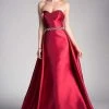 Cinderella Divine - 455 Beaded Belt Strapless Silk Gown With Overskirt Formal Gowns 2 Cinderella Divine - 455 Beaded Belt Strapless Silk Gown With Overskirt Formal Gowns