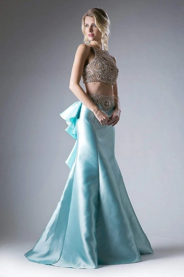 Cinderella Divine - 5045 Two Piece Beaded Mermaid Gown Formal Gowns 5 Cinderella Divine - 5045 Two Piece Beaded Mermaid Gown Formal Gowns