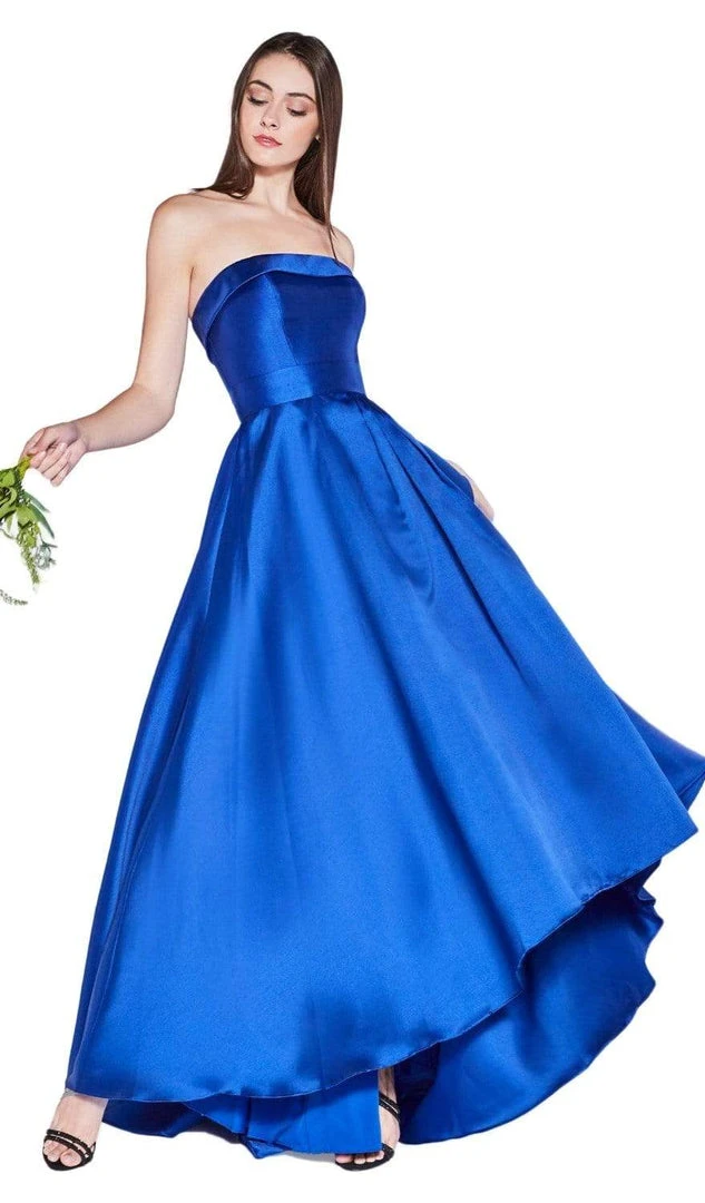 Cinderella Divine - 5277 Strapless Mikado High Low Hem Gown 3 Cinderella Divine - 5277 Strapless Mikado High Low Hem Gown