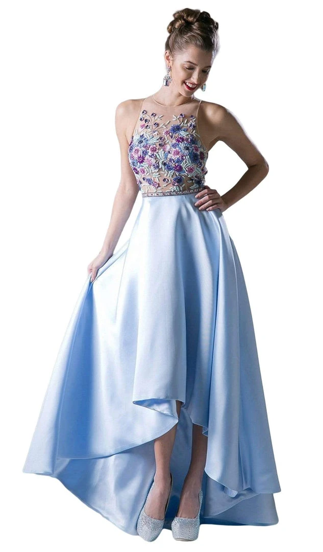 Formal Gowns Cinderella Divine - 71150 Floral Embroidered High Low Dress 3 Formal Gowns Cinderella Divine - 71150 Floral Embroidered High Low Dress