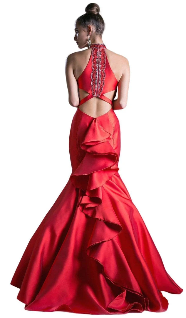 Cinderella Divine - 72046 High Halter Fitted Mermaid Gown Formal Gowns 7 Cinderella Divine - 72046 High Halter Fitted Mermaid Gown Formal Gowns